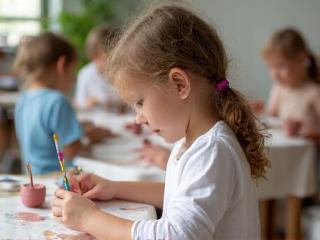 People enjoying a pottery painting party